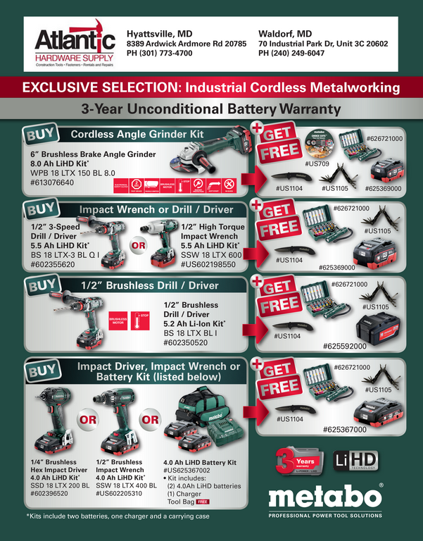 Specials Atlantic Hardware Supply